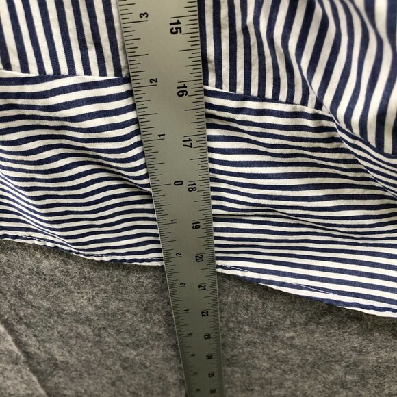 Ava & Viv Short Sleeve Blouse Womens 1X Blue White Stripe Off Shoulder Cotton - Picture 8 of 9